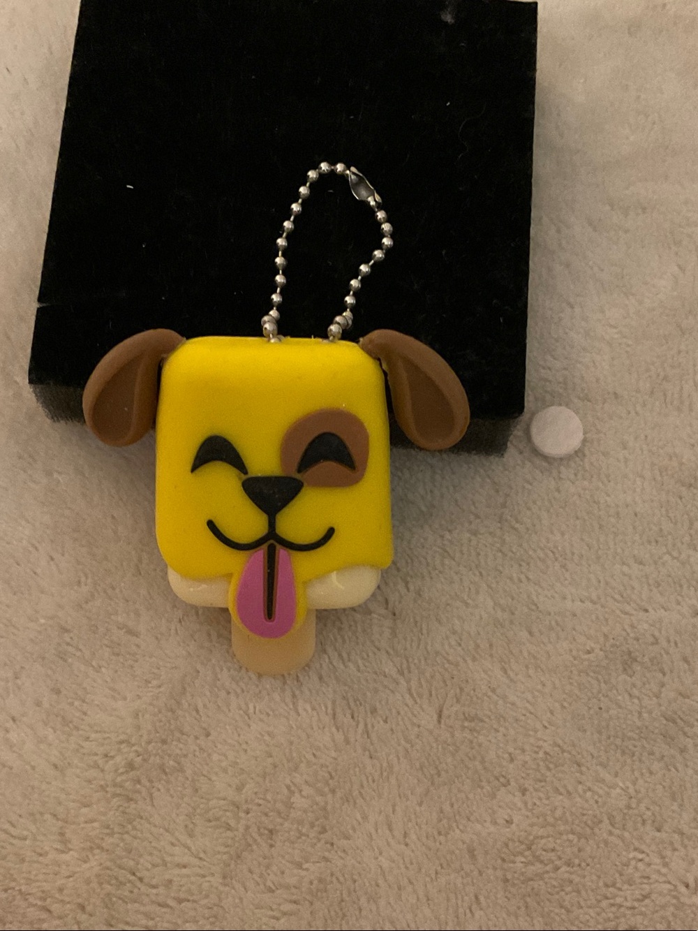 Yellow Dog Emoji Lip Balm & Gloss Keychain